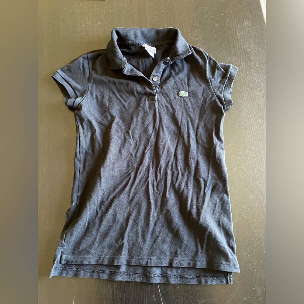 Lacoste Black Women's Short Sleeve Polo Top